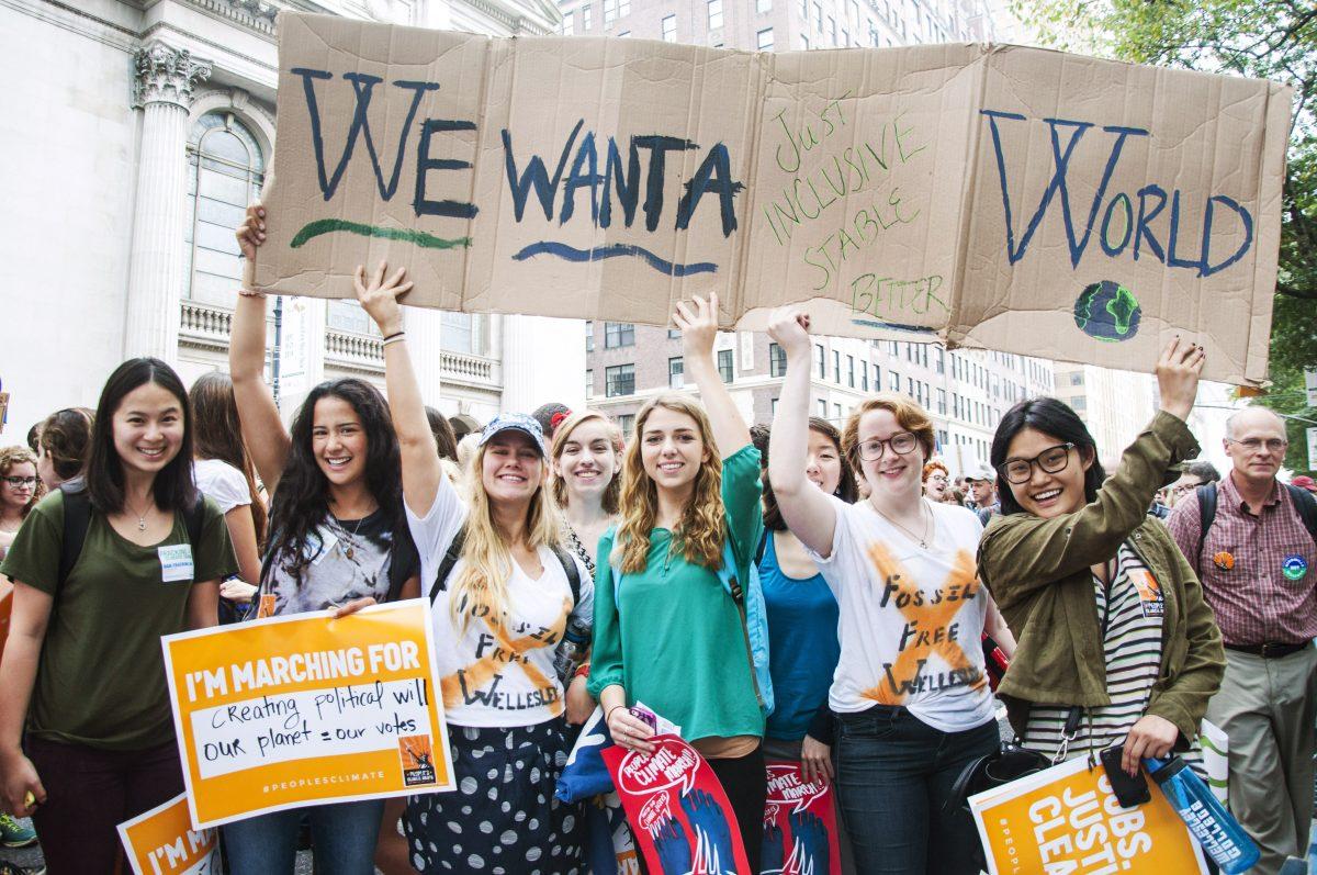 Wellesley students join record-breaking People’s Climate March in NYC