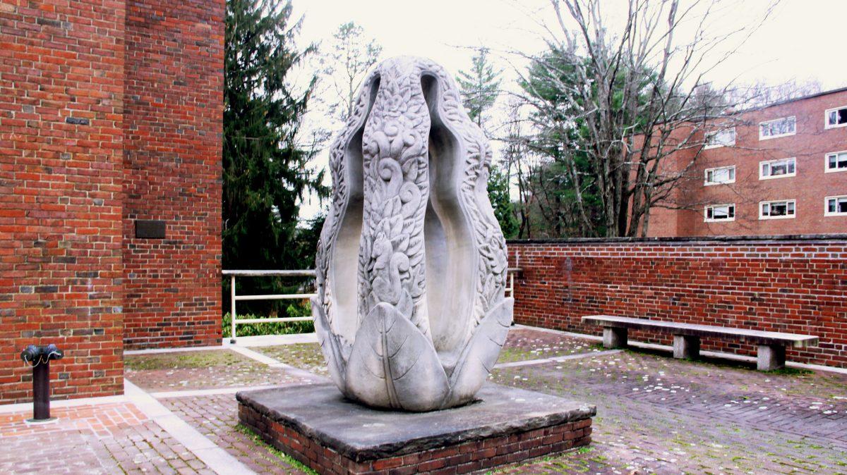 Outdoor sculptures add artistic interest on campus