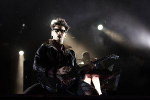 Dave Macklovitch from Chromeo plays at the Jet Blue stage