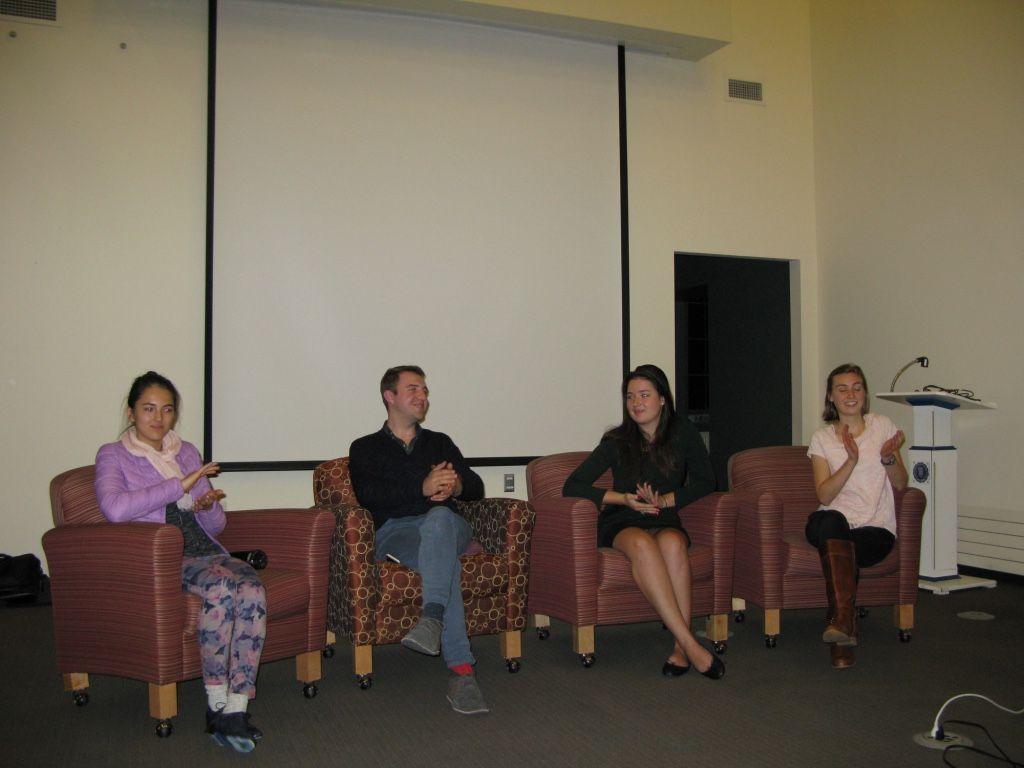 WWIB members and an event audience member with Max Meyer, the founder of Getmii |Photo courtesy of Yu Rong Lim '18, Contributing Writer