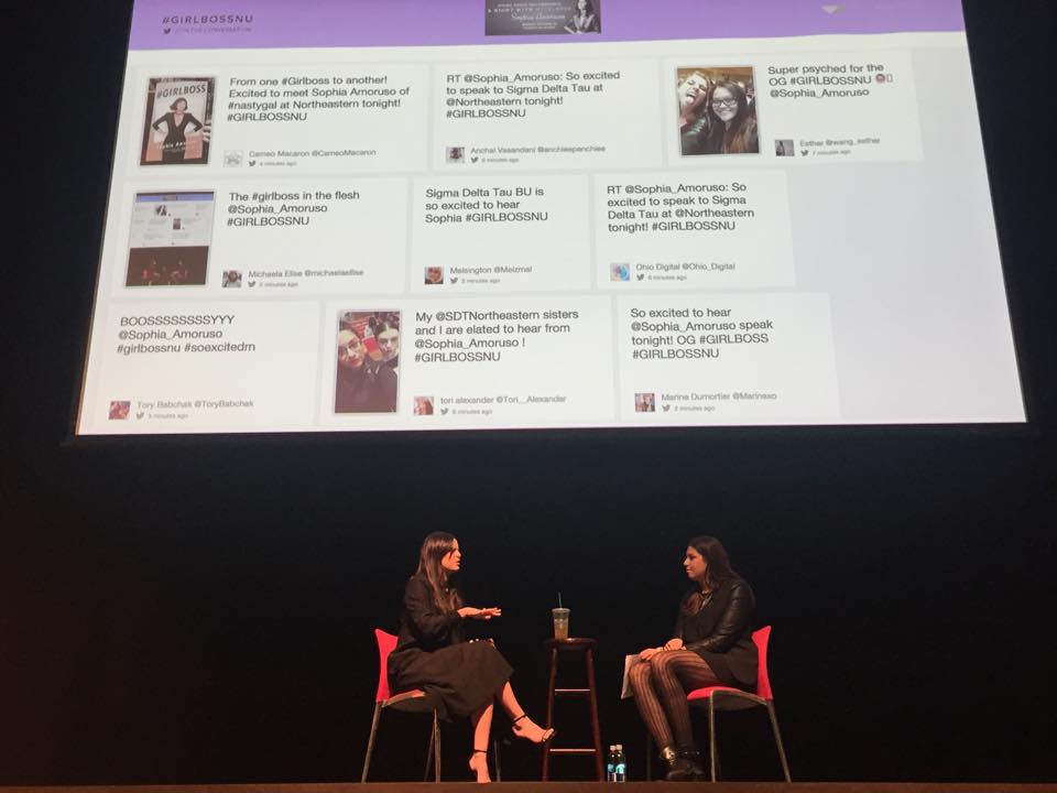 Sophia Amoruso talks about her bestselling book, #GIRLBOSS | Photo courtesy of Sarah Cohen '17