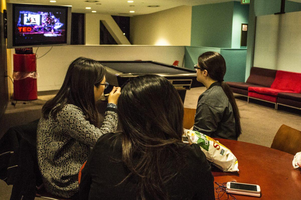 Students attend the first screening event with the TEDx conference. Photography by Megan Stormburg '18, Photo Editor.