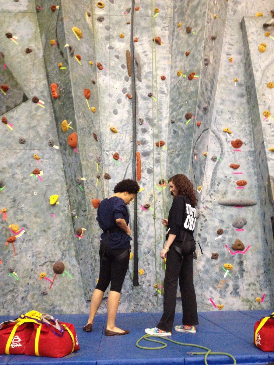 Wellesley's Climbing Wall is located in the Dorothy Towne Fieldhouse. Photo courtesy of Wellesley College