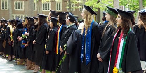 Wellesley students at graduation. Photo courtesy of Wellesley College