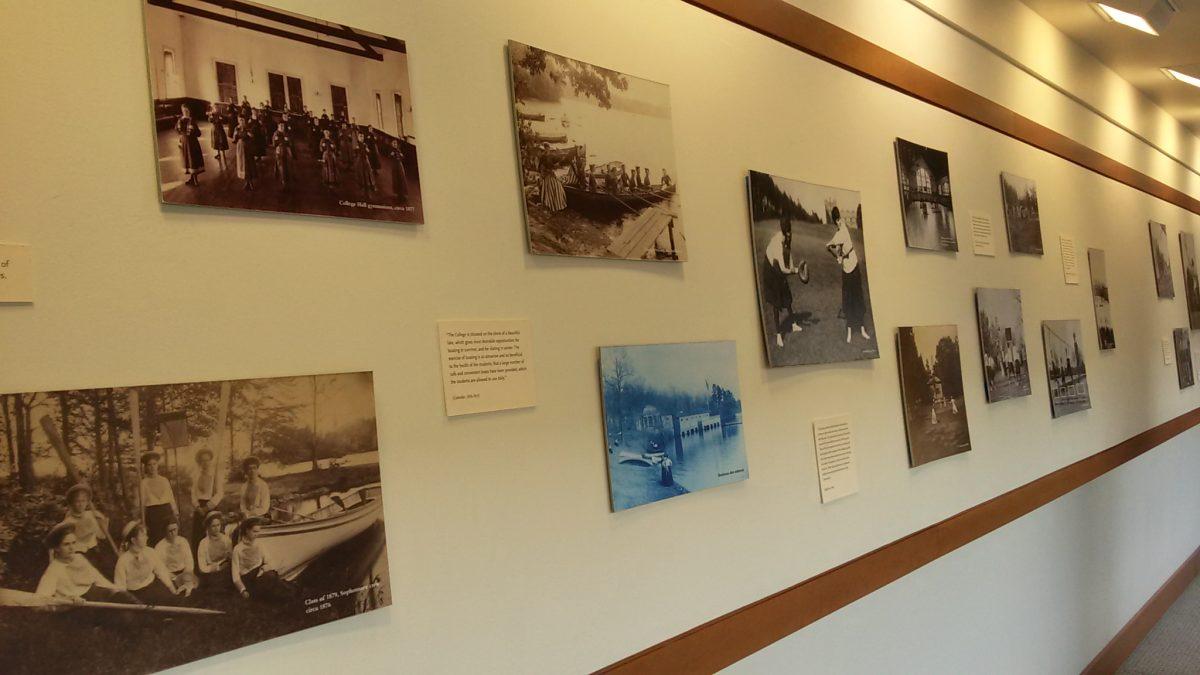 Reproductions of photos from the archives displayed in Clapp Library. | Courtesy of Zarina Patwa '18, Features Editor