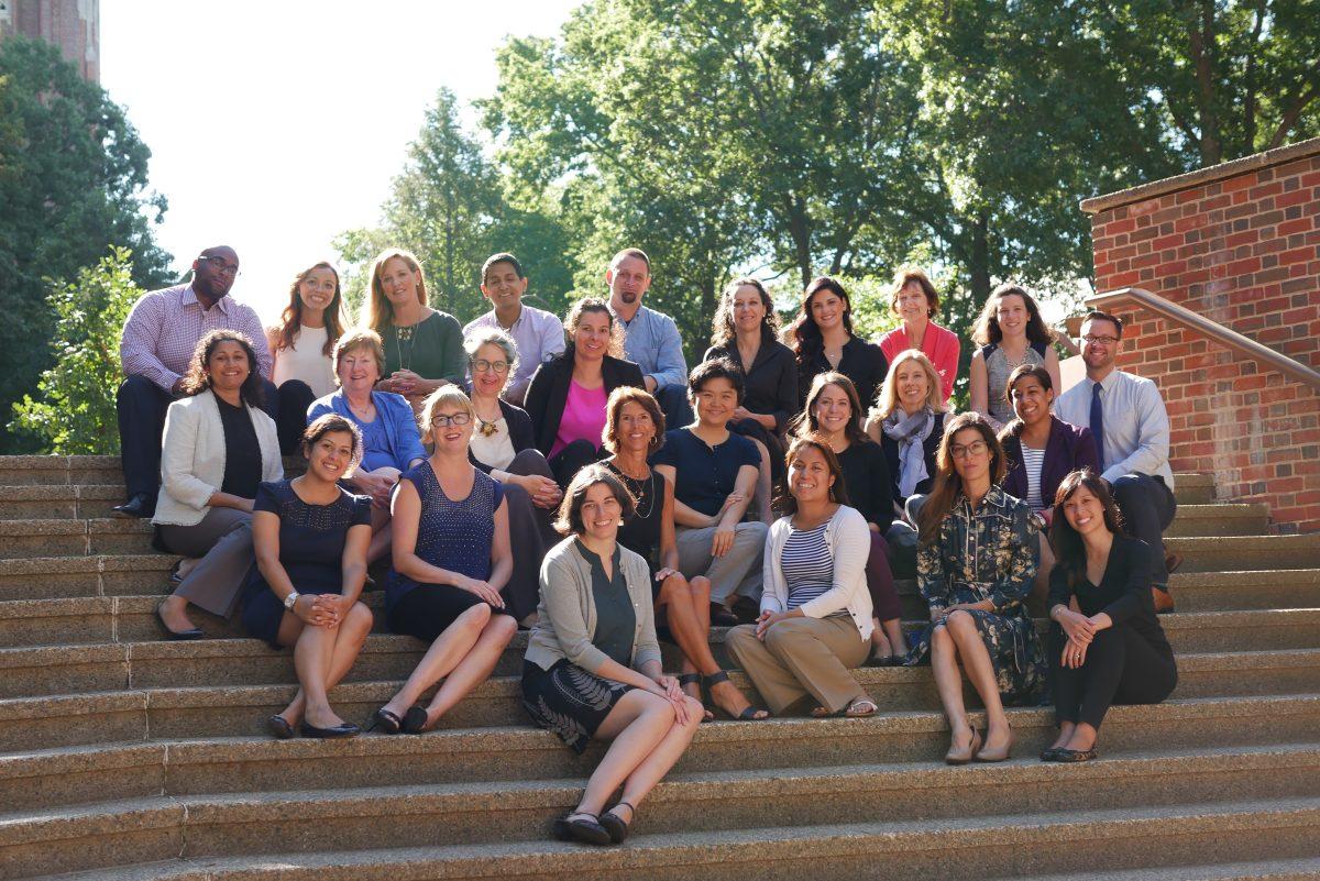 Staff of Career Education poses for photo on Jewett Steps | Photo by Audrey Stevens '17