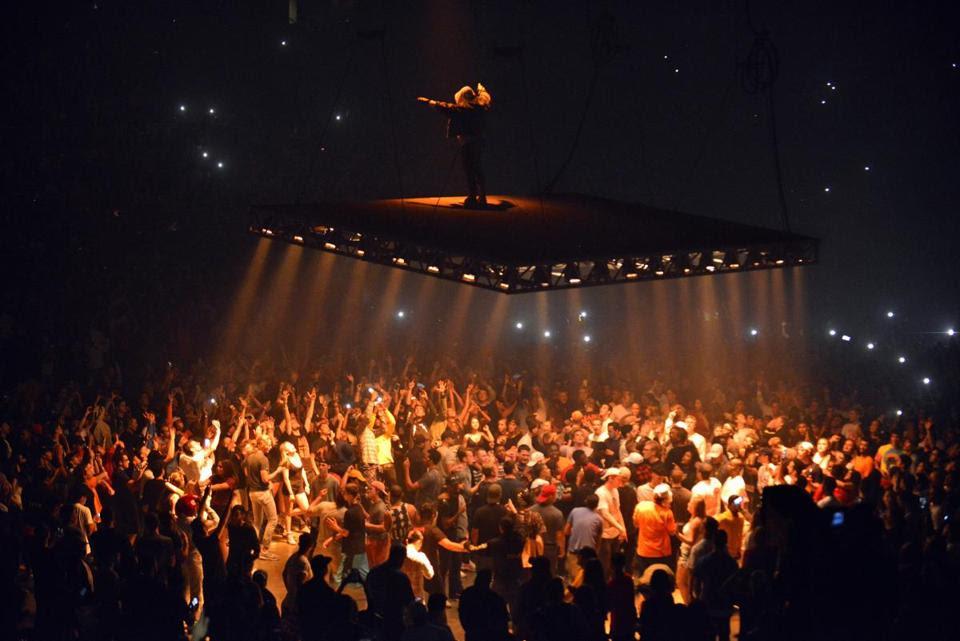 Kanye performs at TD Garden on September 3rd. Photo courtesy of The Boston Globe