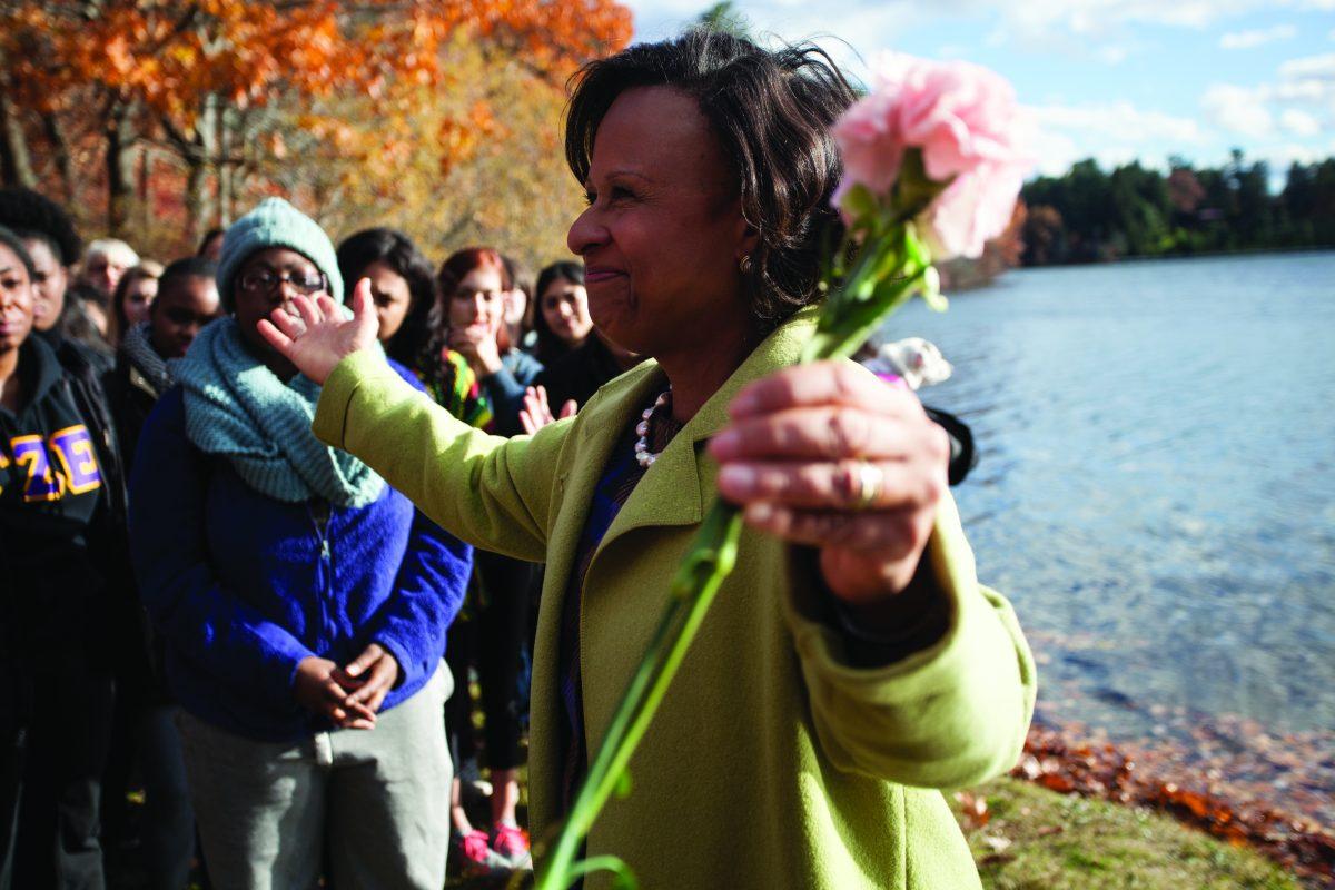 President Johnson brings the Wellesley community together. | Photo by Audrey Stevens '17, Photography Editor