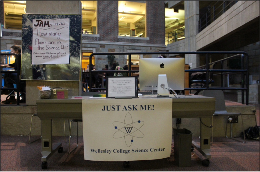 Just Ask Me is a new initiative implemented in the Science Center. | Photo by Alice Pan '20, Staff Photographer