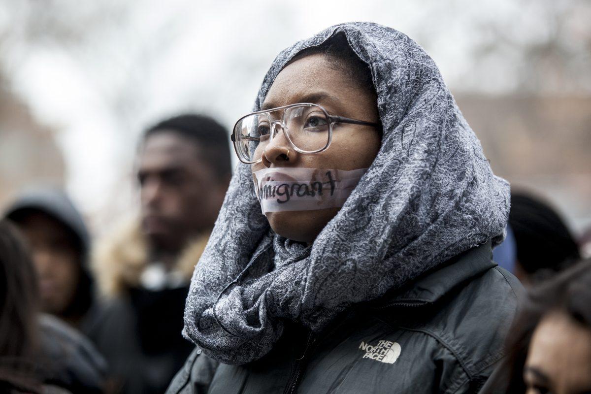 “We are all immigrants, whether forced, volunteered, religious or exiled.” NiaChloe Bowman ’19 Babson College. Photo by Audrey Stevens '17, Photo Editor