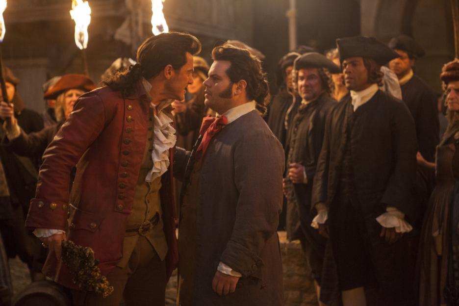 Gaston (Luke Evans) confronts LeFou (Josh Gad) in Disney’s newest remake
Photo courtesy of Walt Disney Motion Pictures