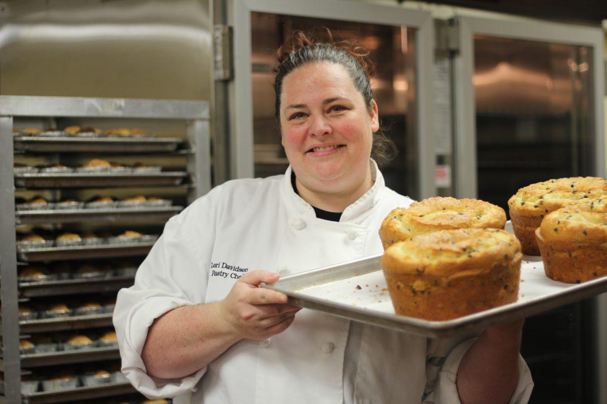 Pastry chef Lori Davidson enjoys baking 
Photo courtesy of Stacey Kim '19, Staff Photographer