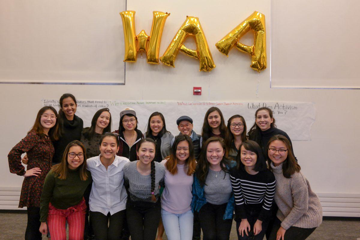 Members of Wellesley Asian Alliance (WAA) pose for a photo to celebrate the 25th anniversary symposium
Photo by Qihan Deng '21, Contributing Photographer