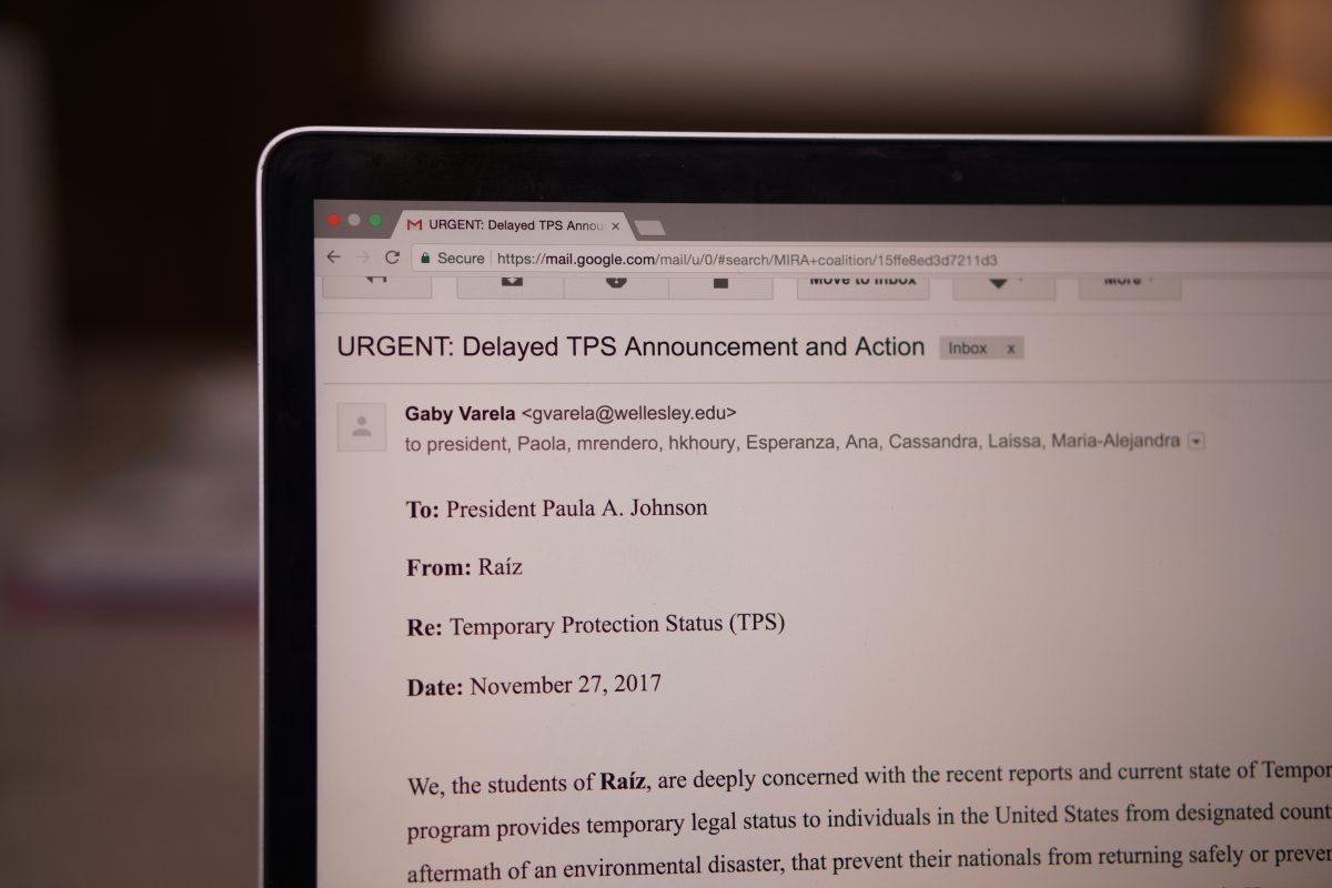 Raíz sent an email to the College on Nov. 27 with a list of demands to President Johnson
Photo by Lien Dao '20