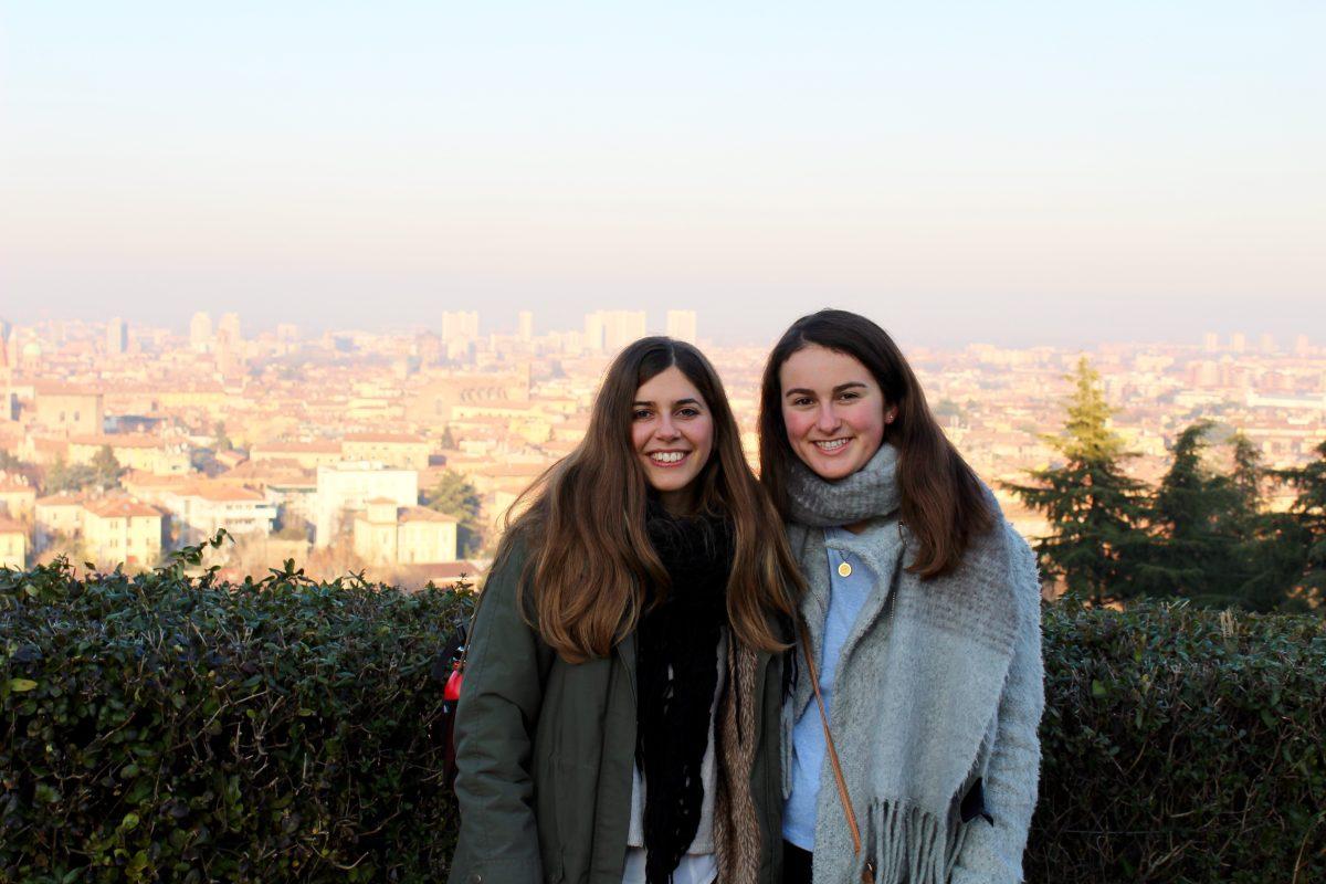 Trimarco Prebble with former Wellesley Italian teaching assistant Elena Gnudi at San Michele in Bosco Photo Courtesy of Lara Trimarco Prebble ’19