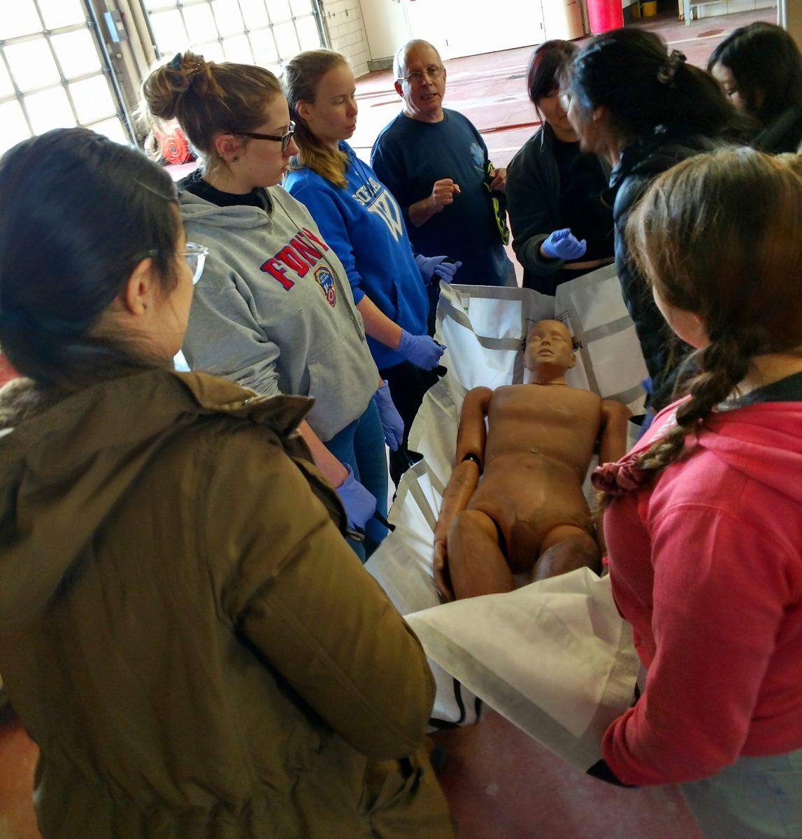 Students in an EMS class visit the Natick Fire Department over wintersession Photo Courtesy of Wellesley College EMS