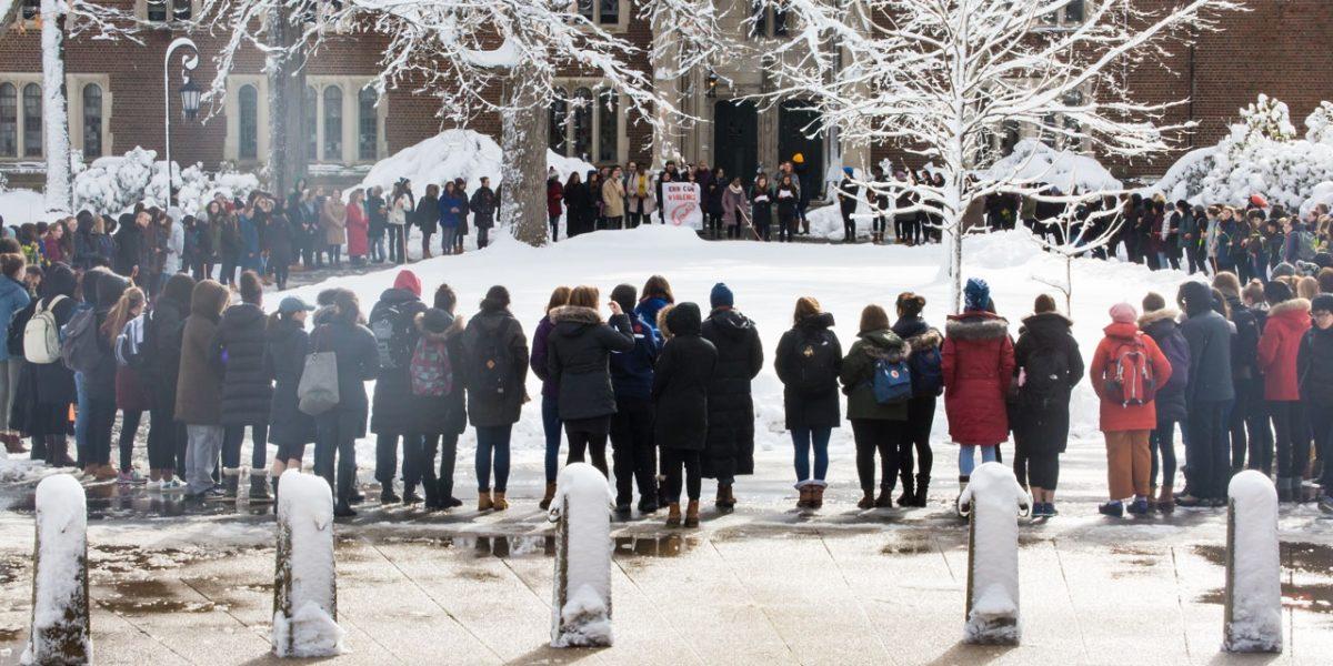 Community members gather on the Academic Quad in remembrance of the victims Photo Courtesy of Wellesley Daily Shot