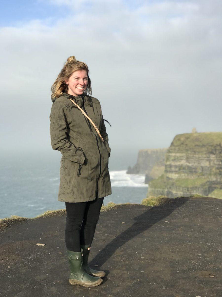 Cecelia stands on the Cliffs of Moher Photo Courtesy of Cecelia Negron '19