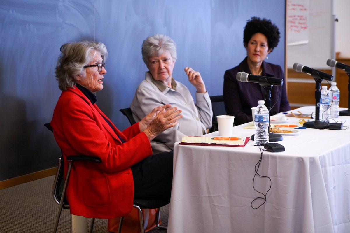 Dr. Newell sat on a panel with Lindar Wirtheimer and Layli Maparyan Photo Courtesy of Gabrielle Li '22