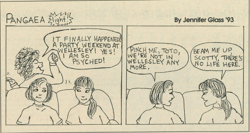 A comic from 1991 shows some Wellesley Issues never changed. Photo Courtesy of The Wellesley News