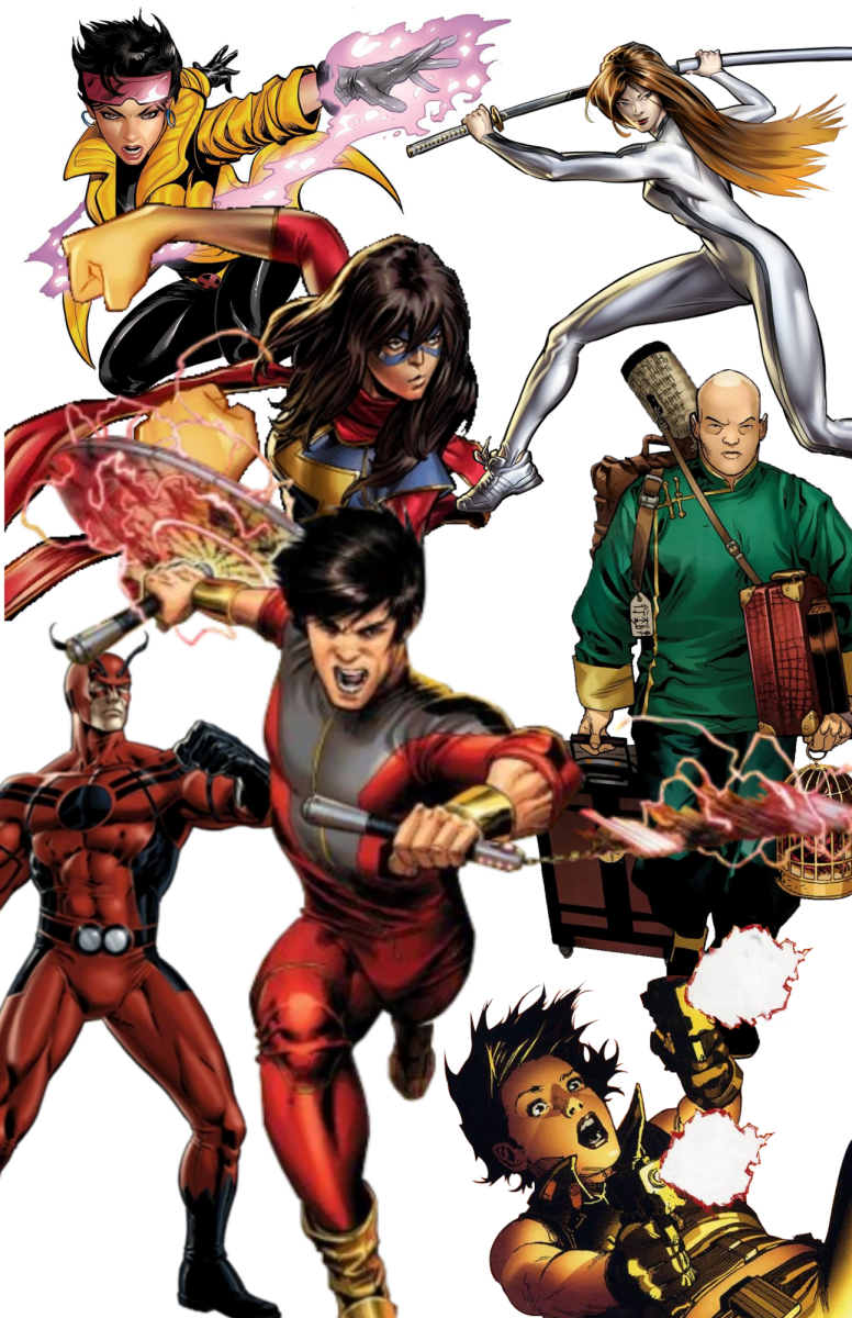 Many Asian Marvel comic characters have yet to be adapted to the big screen, a few of which can be seen here. Graphic courtesy of Grace Fang '23 and Marvel