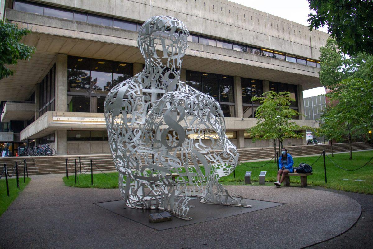 "Alchemist," a sculpture outside MIT building W-20. Photo courtesy of Ashley Sheng.