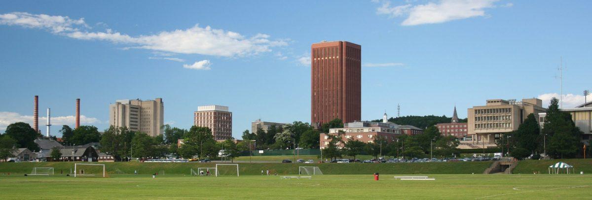 The University of Massachusetts Amherst skyline in 2005. Photo courtesy of Wikimedia Commons.