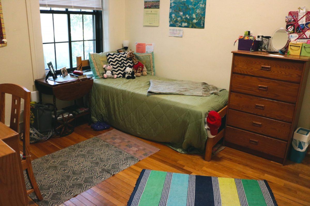 A single in Shafer residence hall. Photo courtesy of Wellesley College.