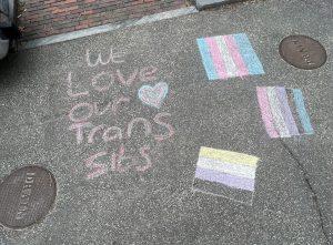 Students show support for trans and nonbinary students around campus.
Photo Courtesy of Sofia Diaz.