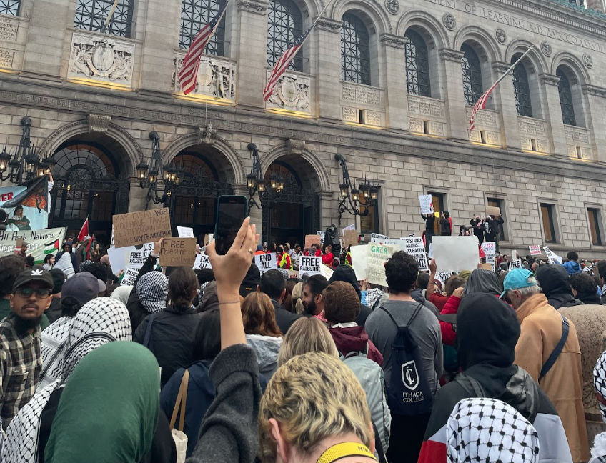 A rally for Palestine in Boston's Copley Square on Oct. 16.