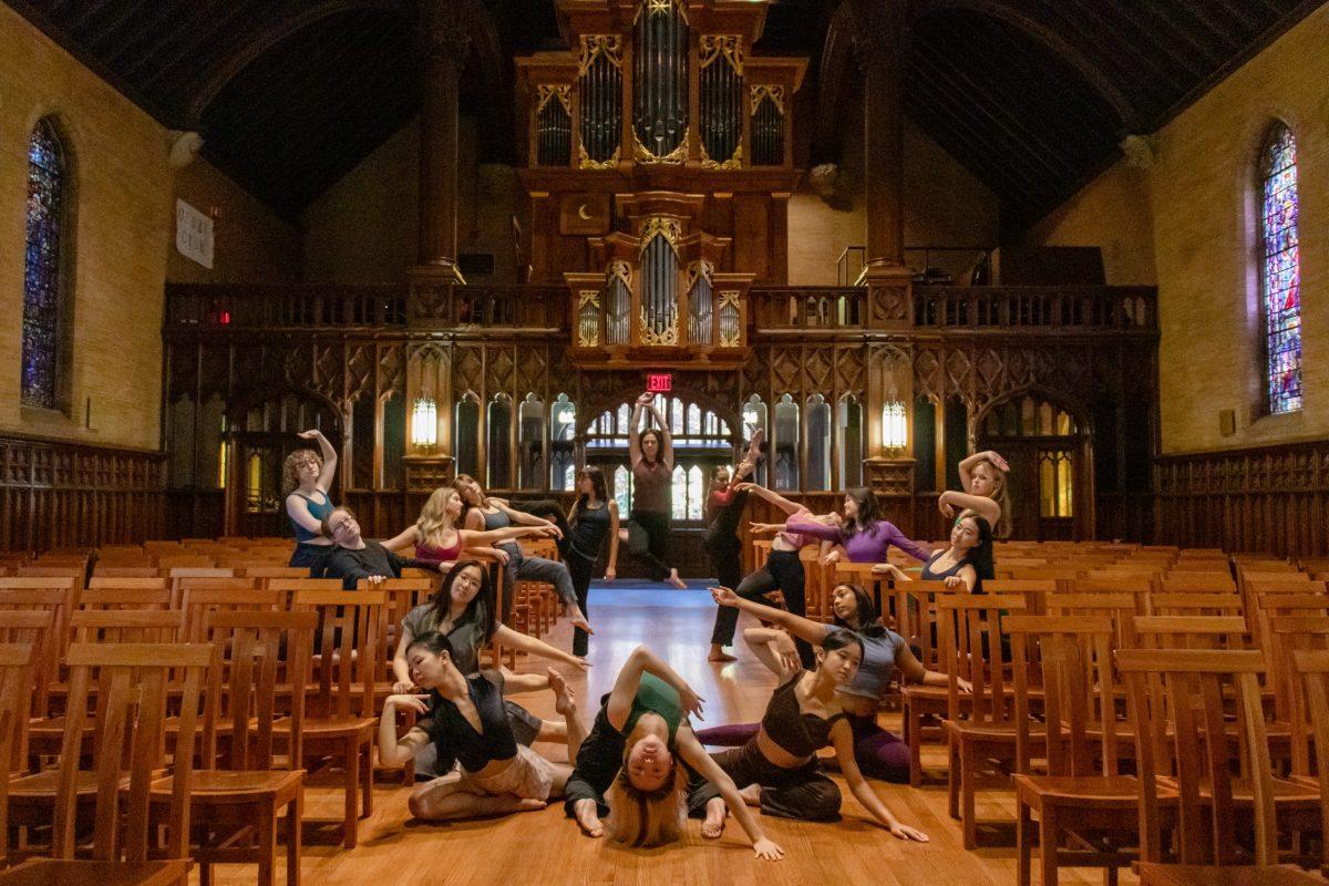 Wellesley College Dancers (WCD) pose in The Houghton Chapel. Image courtesy of Alexa Halim.