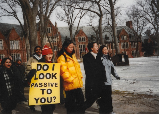 WAA protests in 2001. 
Photo Courtesy of WAA Archives. 