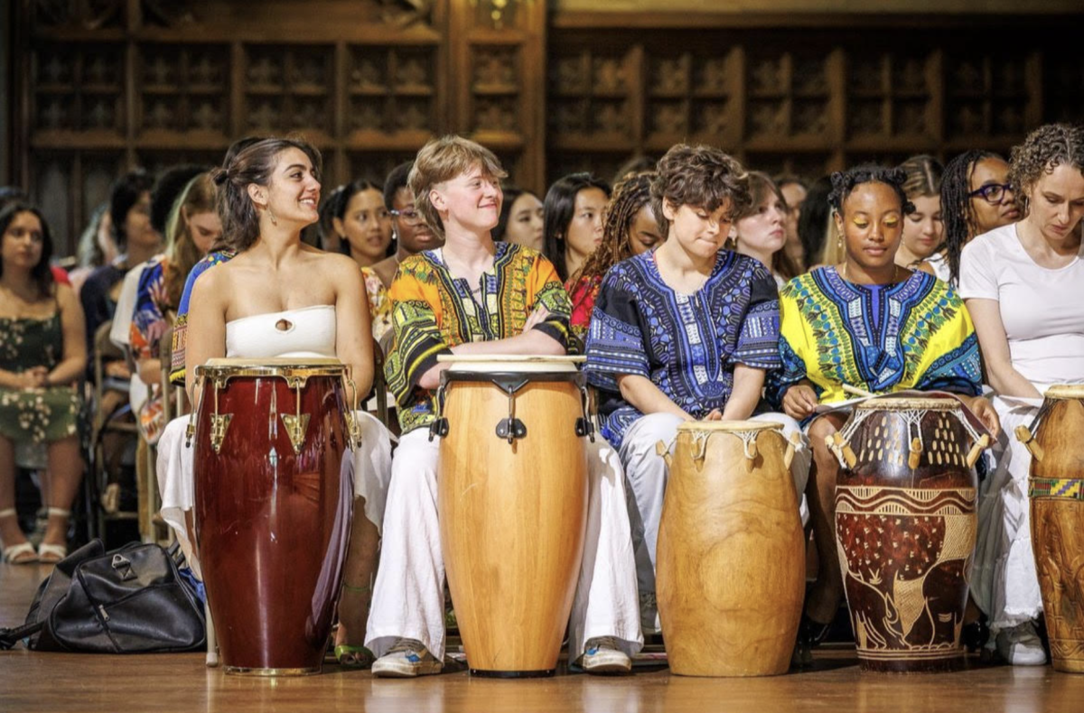 Students performing at the multifaith celebration on Flower Sunday. Image courtesy of Wellesley College.