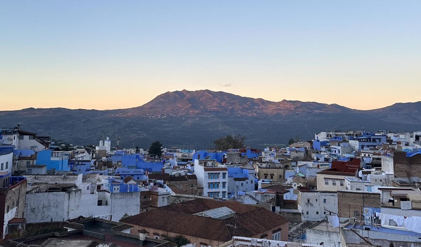 Sunset over Chefchaouen, Morocco. Image courtesy of Aayah Osman.