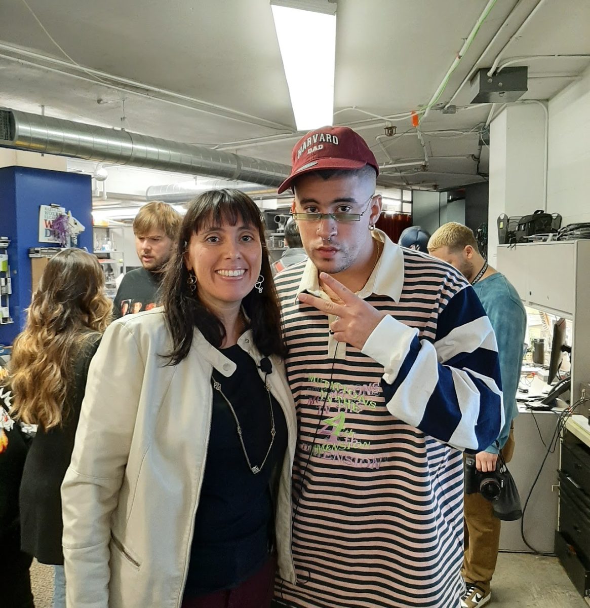 Professor Rivera-Rideau with Benito Antonio Martínez Ocasio in 2019.